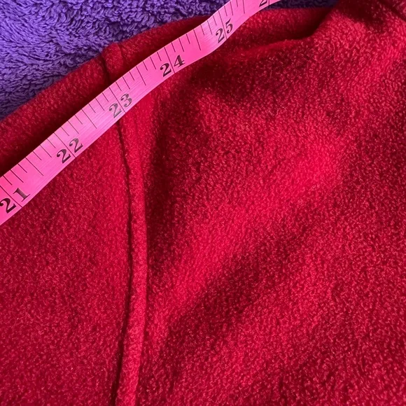 VINTAGE Ralph Lauren Zip Pullover‎ 1/4 Zip Fleece Sweater Size Small Petite Red - Picture 8 of 8